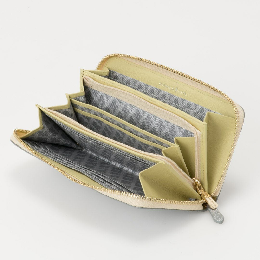 PATRICK COX カラーサンダル ラウンドファスナー長財布 シルバー