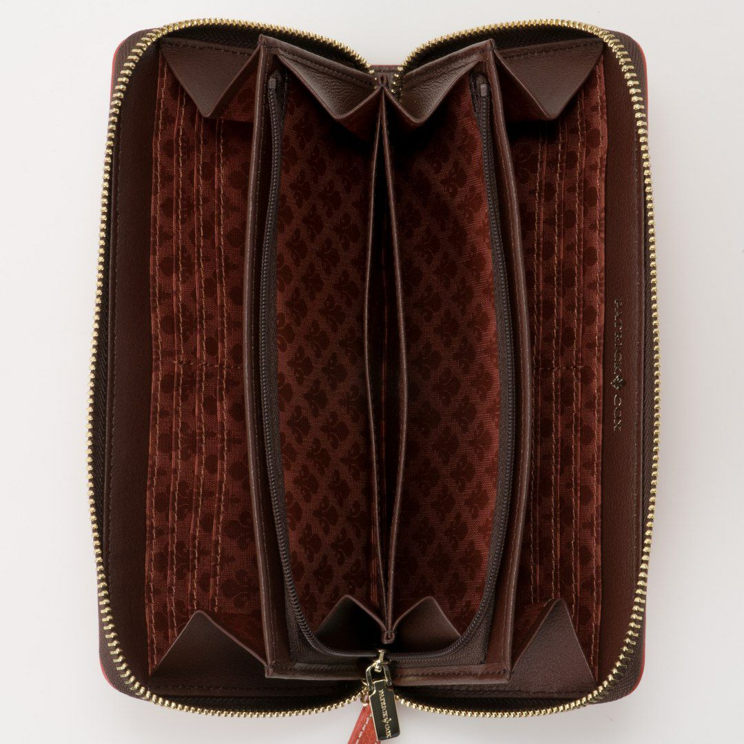 PATRICK COX カラーサンダル ラウンドファスナー長財布 オレンジ