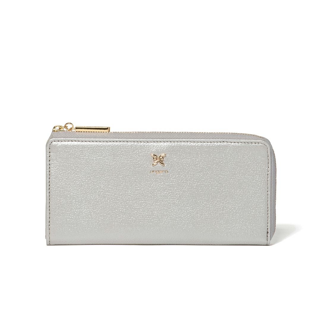 U by ungaroパピヨン L字ファスナー長財布 シルバー