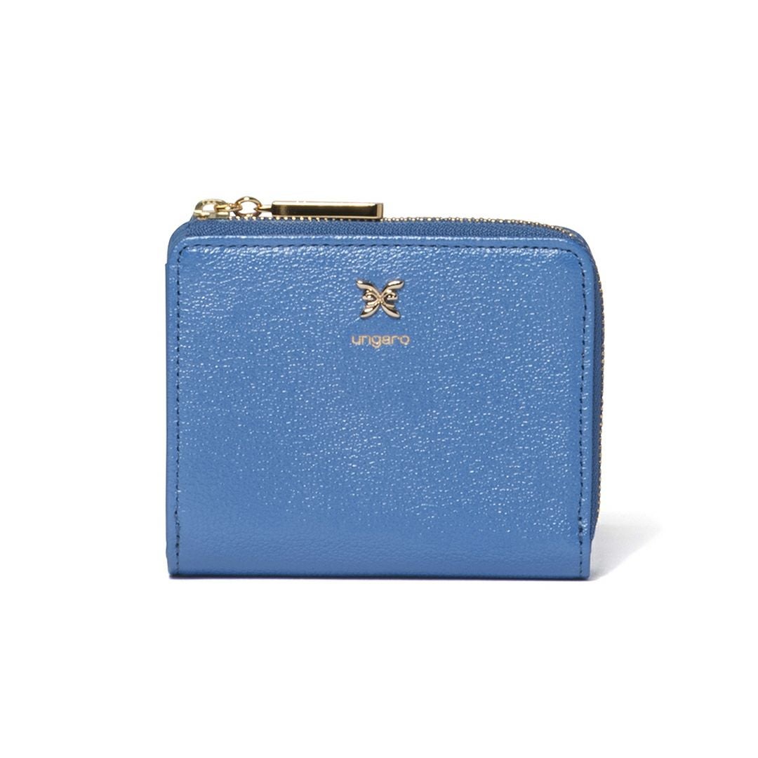 U by ungaroパピヨン L字ファスナー折り財布 ブルー