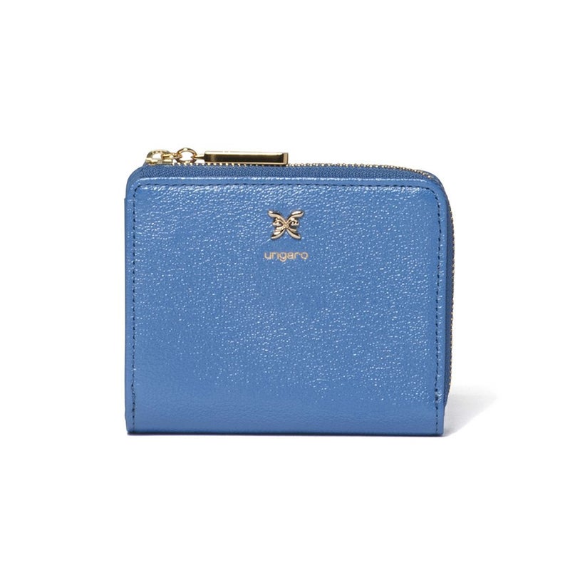 U by ungaroパピヨン L字ファスナー折り財布 ブルー