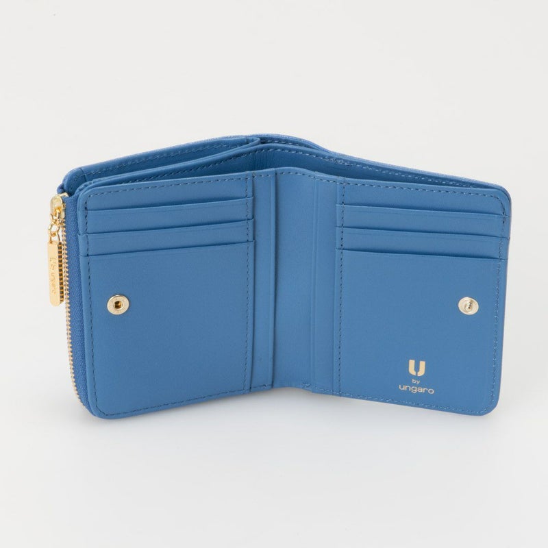 U by ungaroパピヨン L字ファスナー折り財布 ブルー