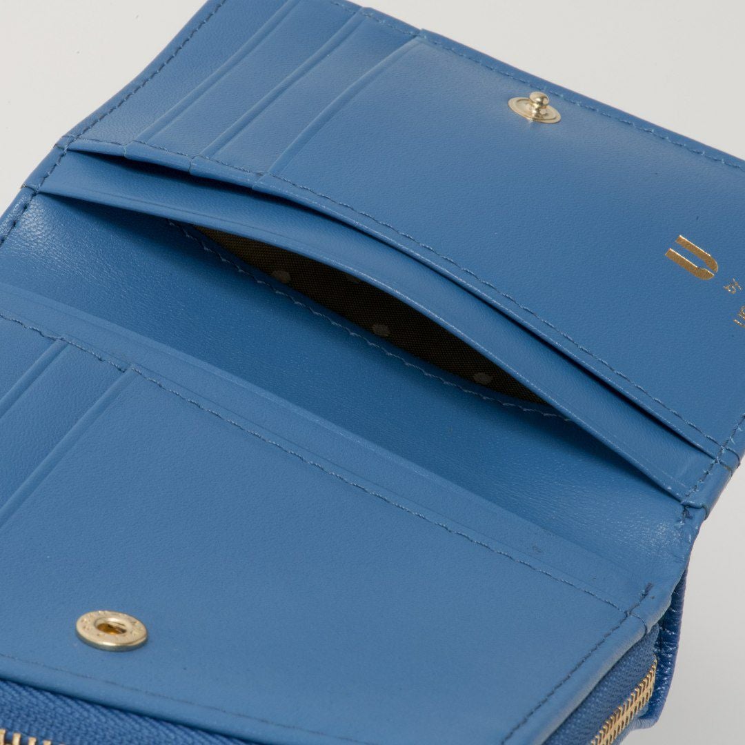 U by ungaroパピヨン L字ファスナー折り財布 ブルー