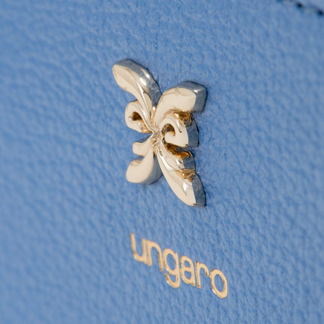 U by ungaroパピヨン L字ファスナー折り財布 ブルー