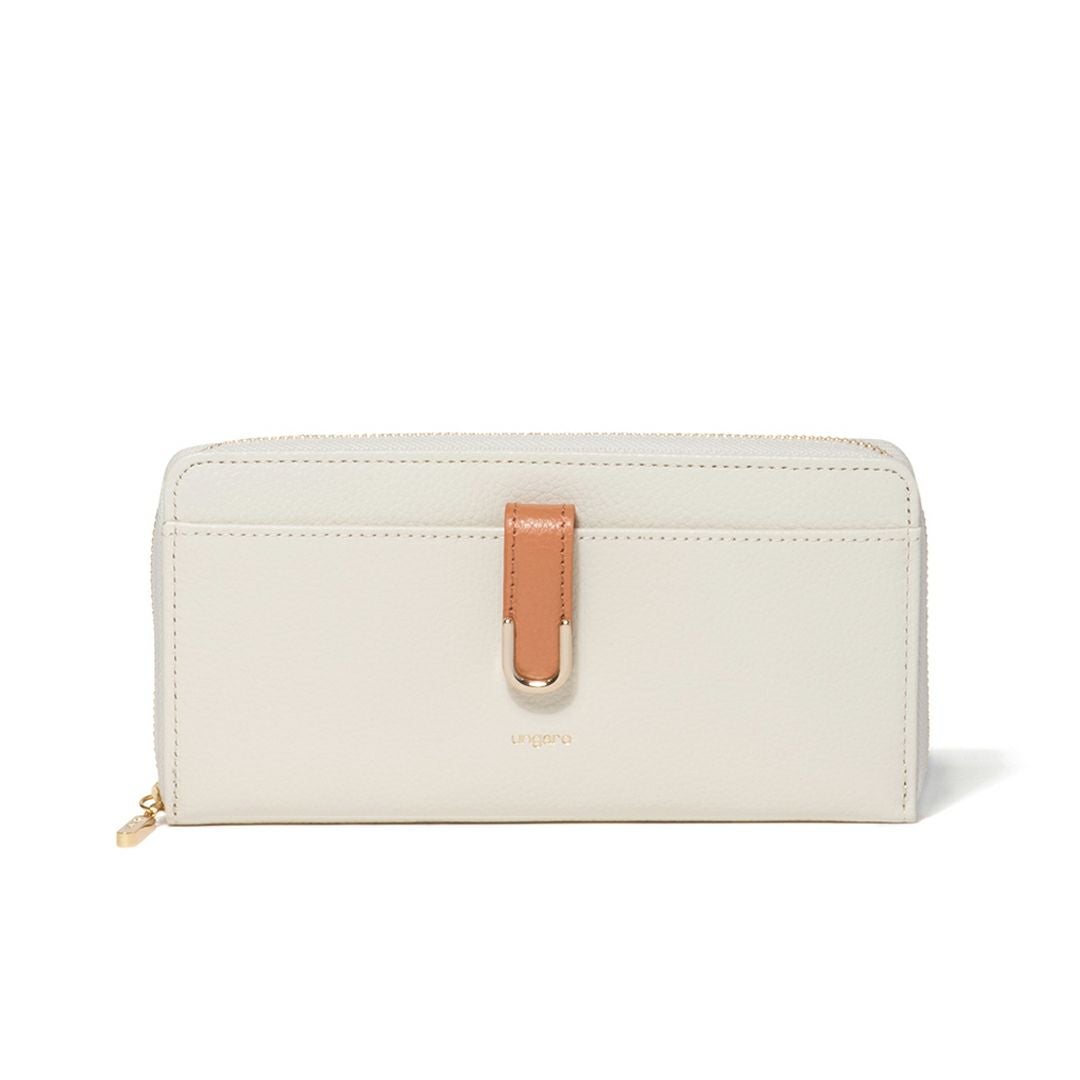 U by ungaroシルヴィー L字ファスナー長財布 アイボリー