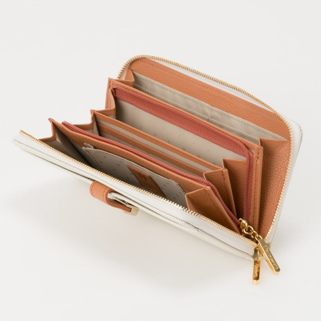 U by ungaroシルヴィー L字ファスナー長財布 アイボリー