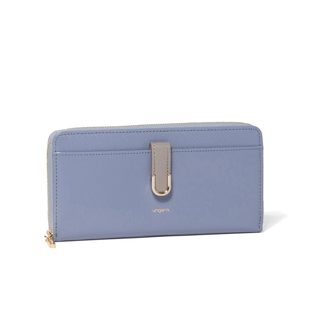 U by ungaroシルヴィー L字ファスナー長財布 ブルー