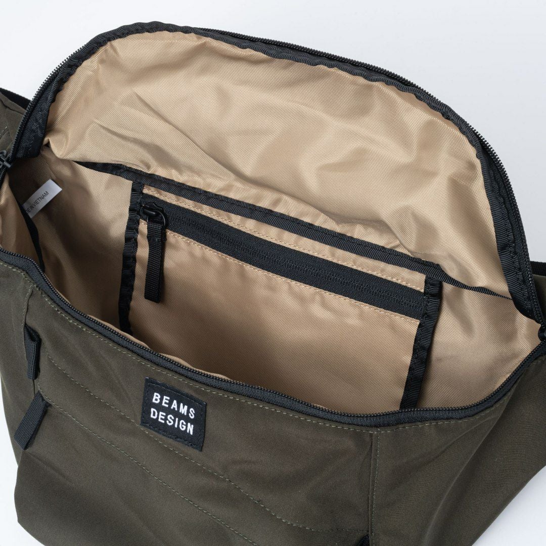 BEAMS DESIGN Diagonal ボディバッグ【BMMH5ES2】 カーキ