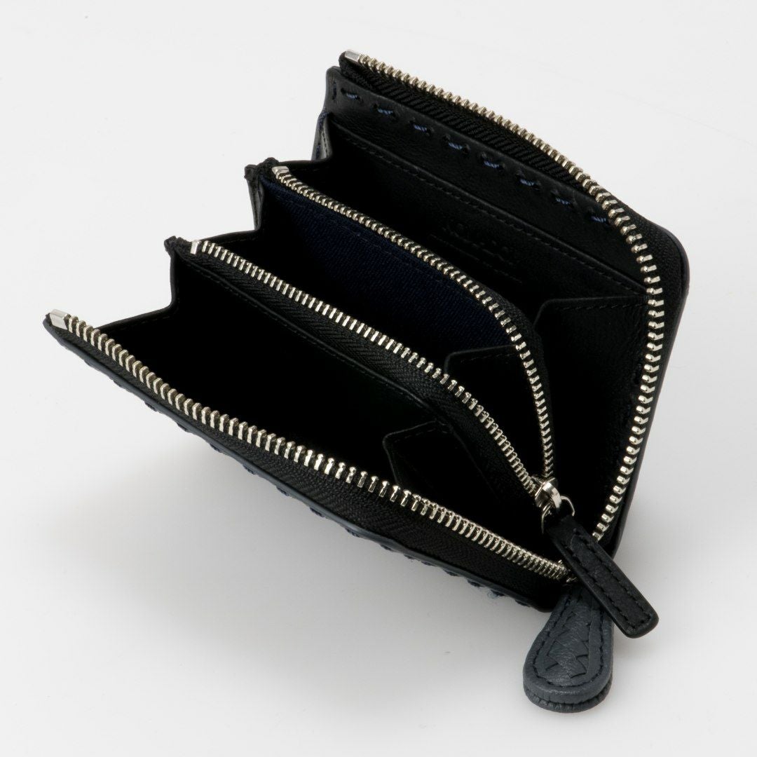 NOMADOI  Indiana L字ファスナー小銭入れ ブルーグレー