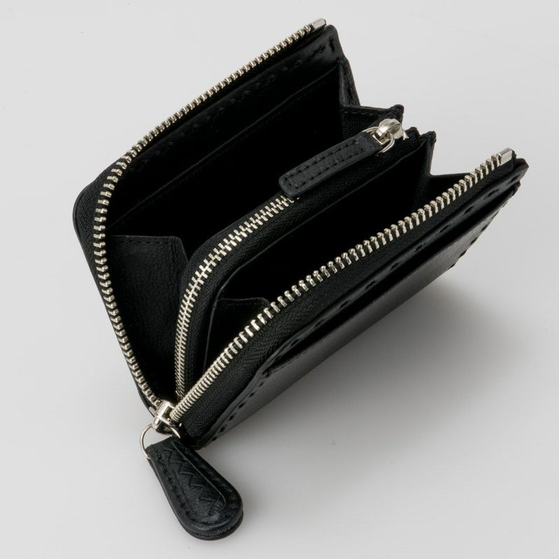 NOMADOI  Indiana L字ファスナー小銭入れ ブラック