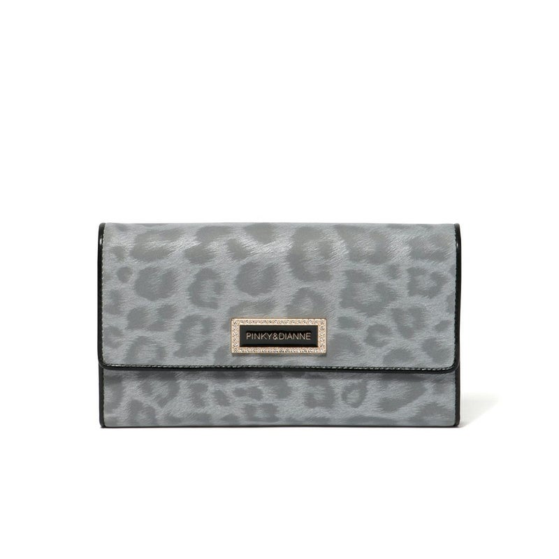 PINKY&DIANNEソフトレオパード 長財布 グレー