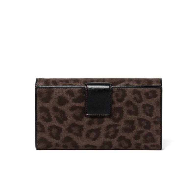 PINKY&DIANNEソフトレオパード 長財布 ブラウン