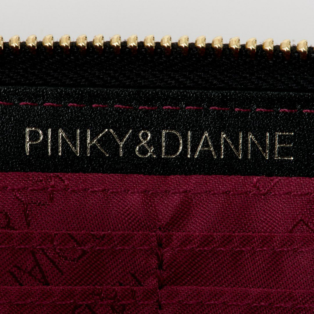 PINKY&DIANNEソフトレオパード ラウンドファスナー長財布 グレー