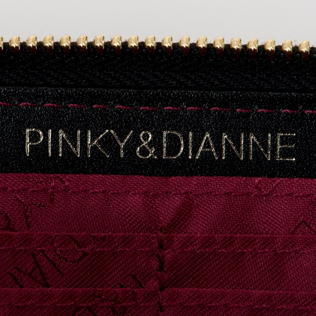 PINKY&DIANNE ソフトレオパード ラウンドファスナー長財布 グレー