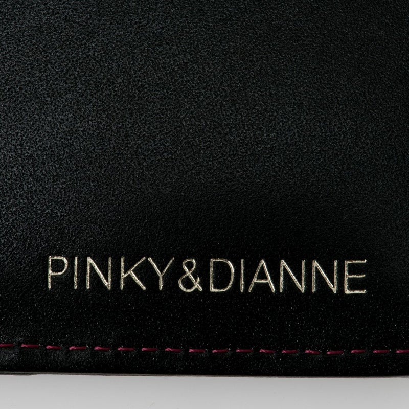 PINKY&DIANNEソフトレオパード 口金折り財布 ブラック