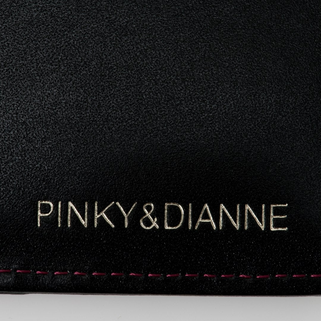 PINKY&DIANNE ソフトレオパード 口金折り財布 ブラック