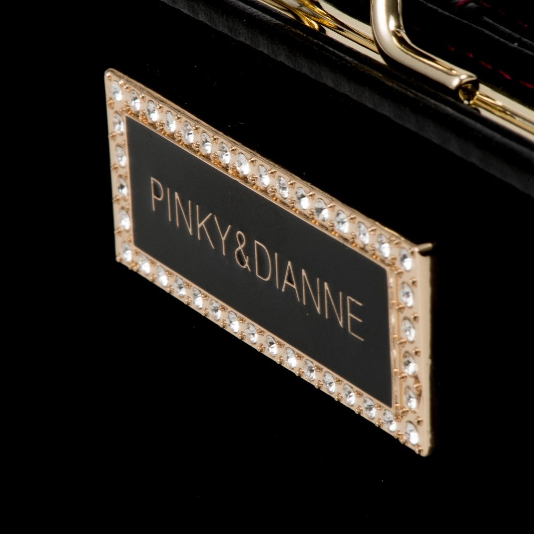 PINKY&DIANNE ソフトレオパード 口金折り財布 ブラック