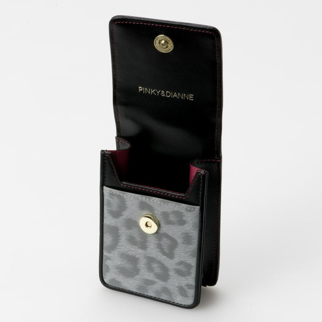 PINKY&DIANNEソフトレオパード シガレットケース グレー