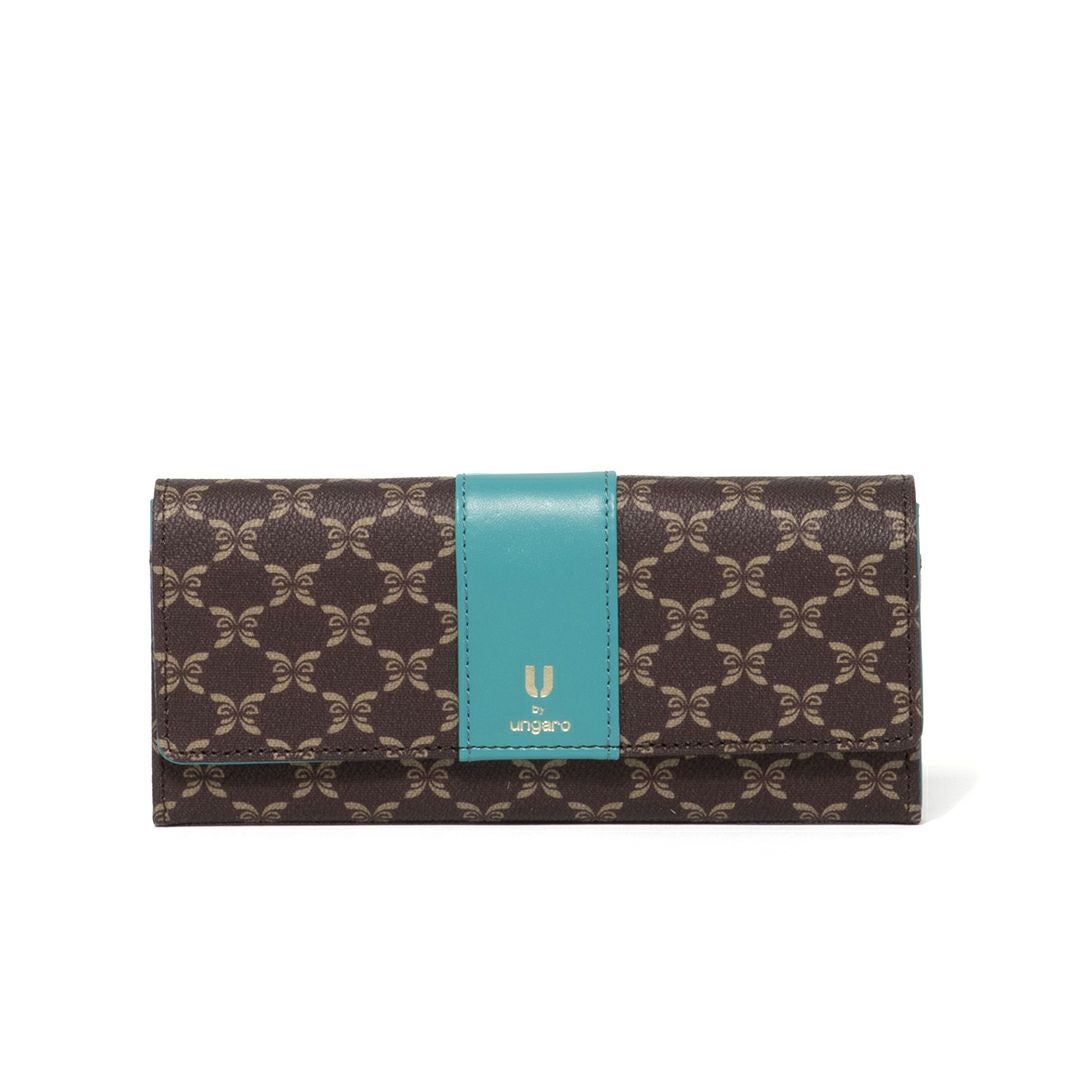 U by ungaro ミレーユ BOX長財布 ターコイズブルー