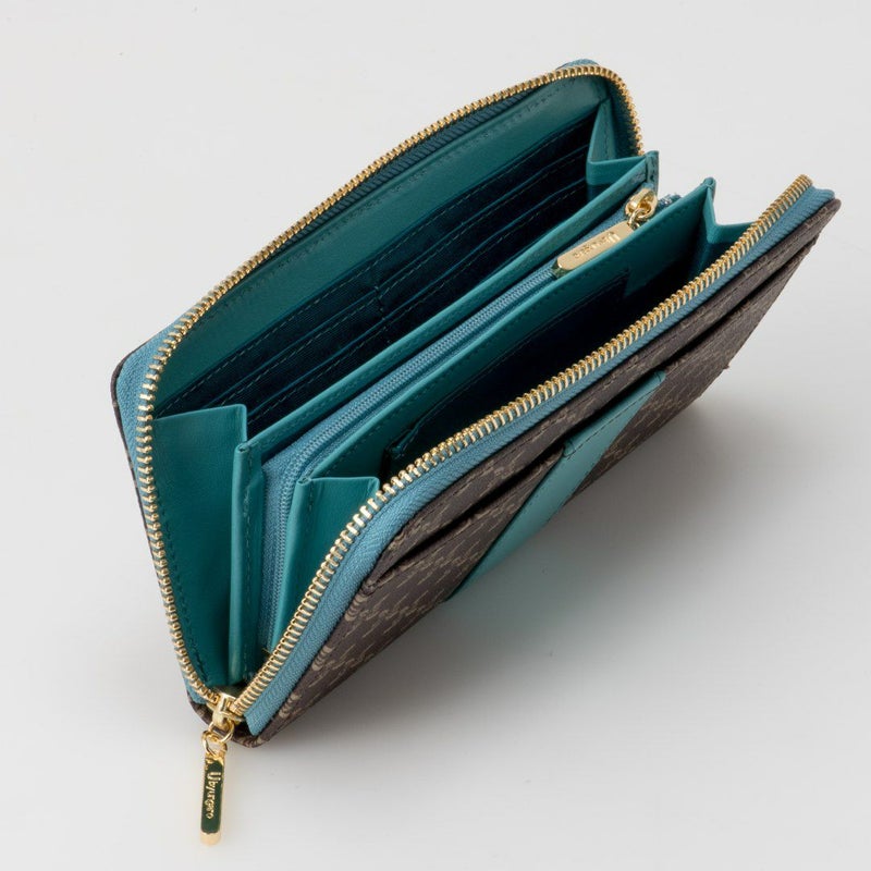 U by ungaro ミレーユ ラウンドファスナー長財布 ターコイズブルー 