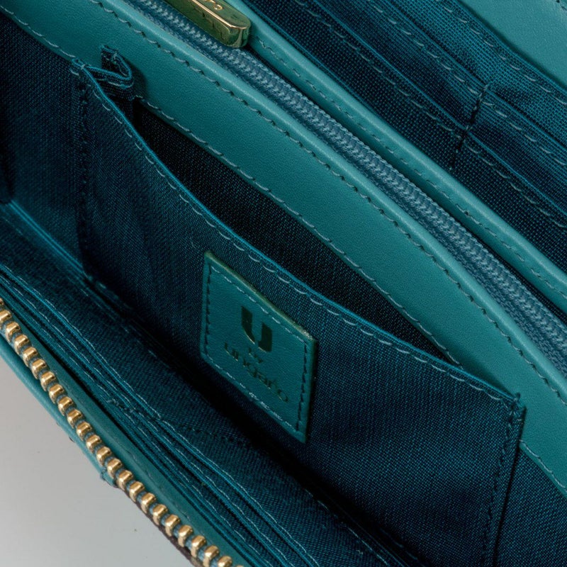 U by ungaro ミレーユ ラウンドファスナー長財布 ターコイズブルー 