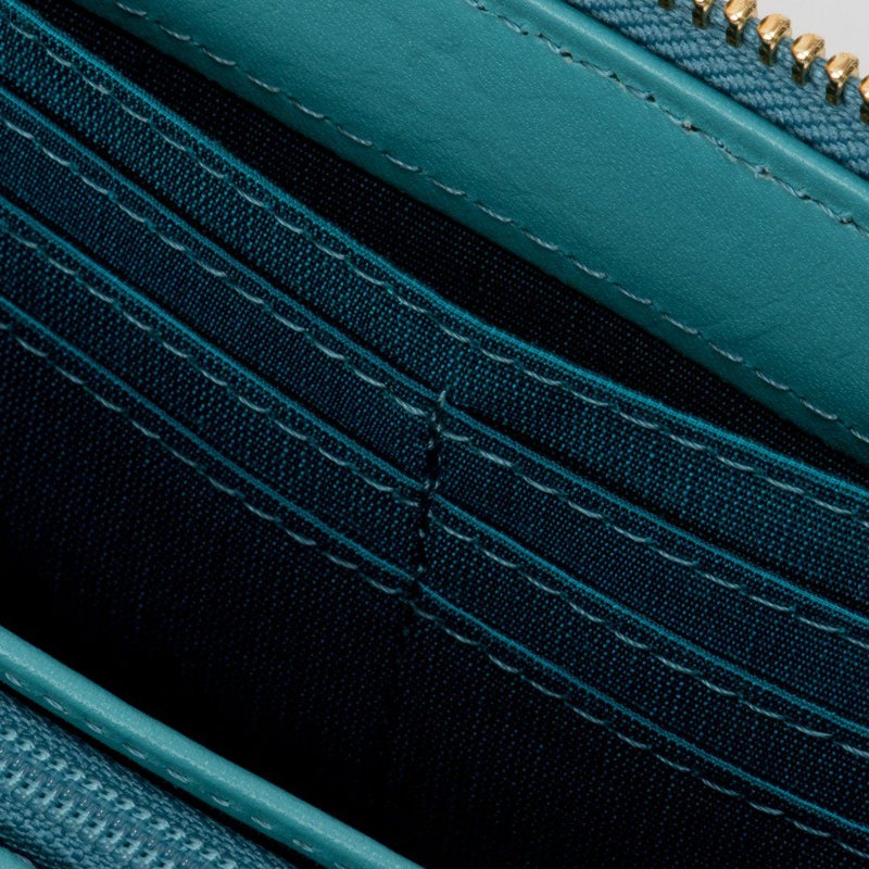 U by ungaro ミレーユ ラウンドファスナー長財布 ターコイズブルー 