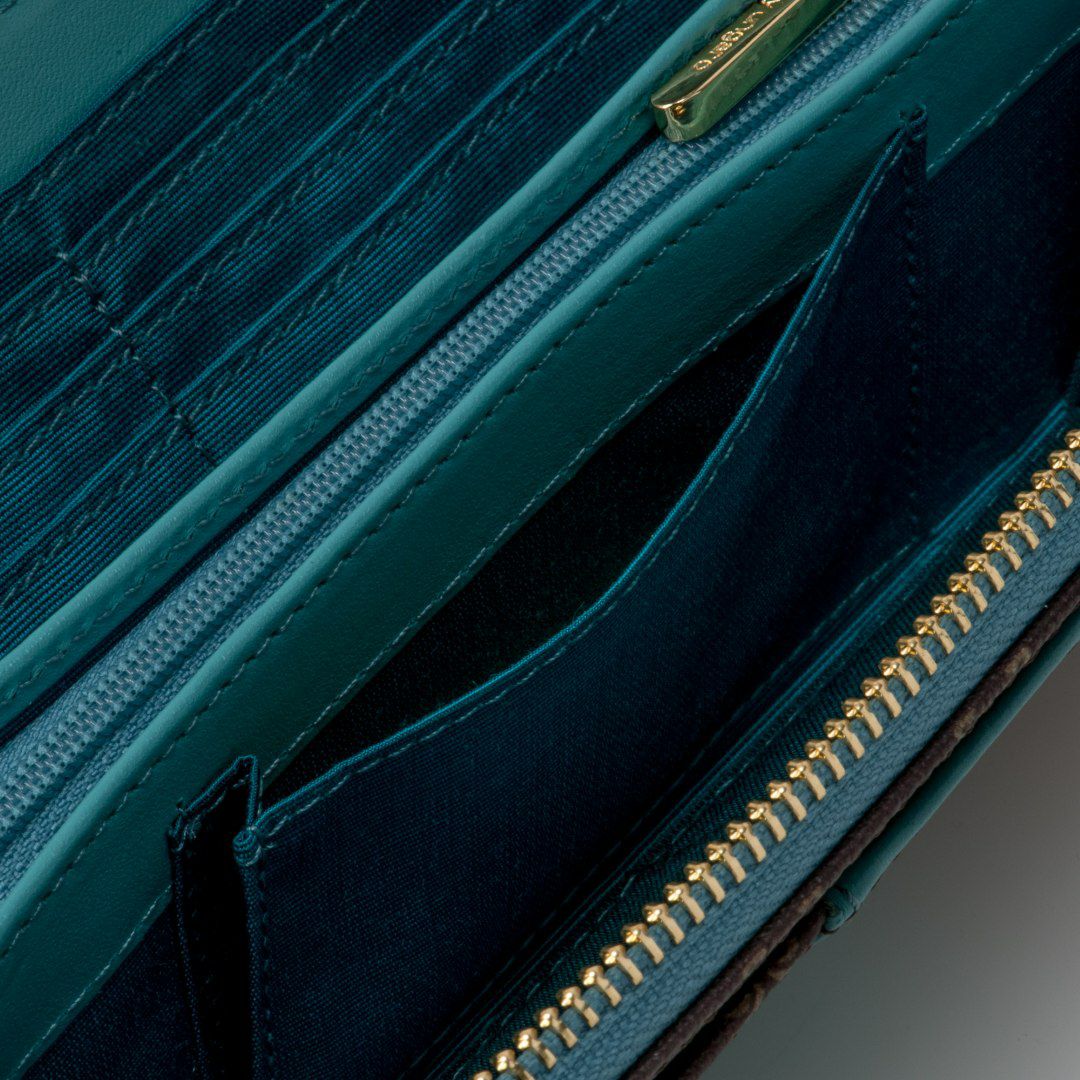 U by ungaro ミレーユ ラウンドファスナー長財布 ターコイズブルー 