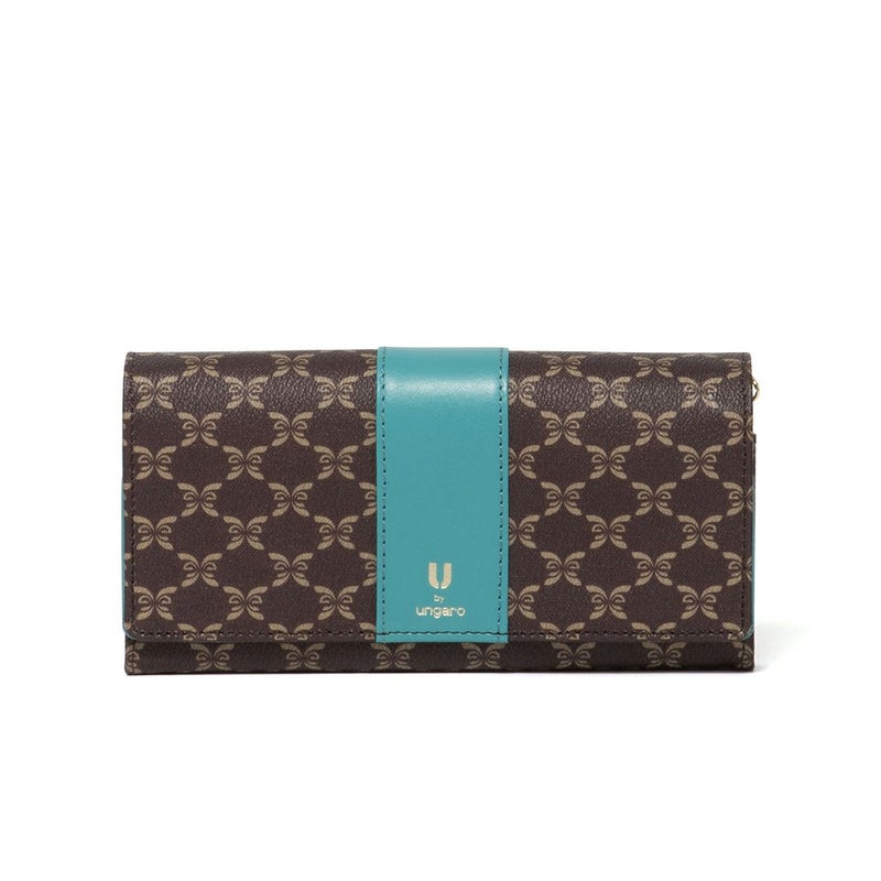 U by ungaro ミレーユ ダブルファスナー長財布 ターコイズブルー