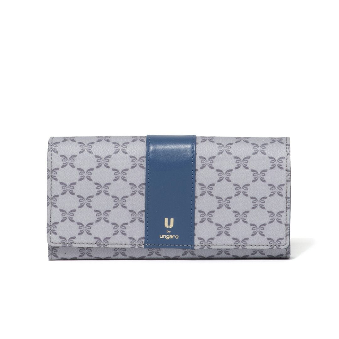 U by ungaro ミレーユ ダブルファスナー長財布 ブルー