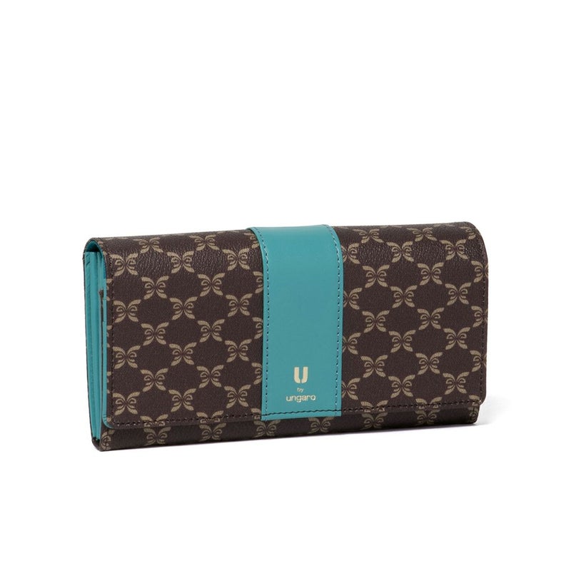U by ungaro ミレーユ ダブルファスナー長財布 ターコイズブルー