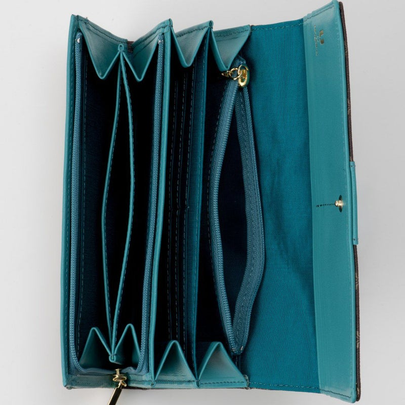 U by ungaro ミレーユ ダブルファスナー長財布 ターコイズブルー