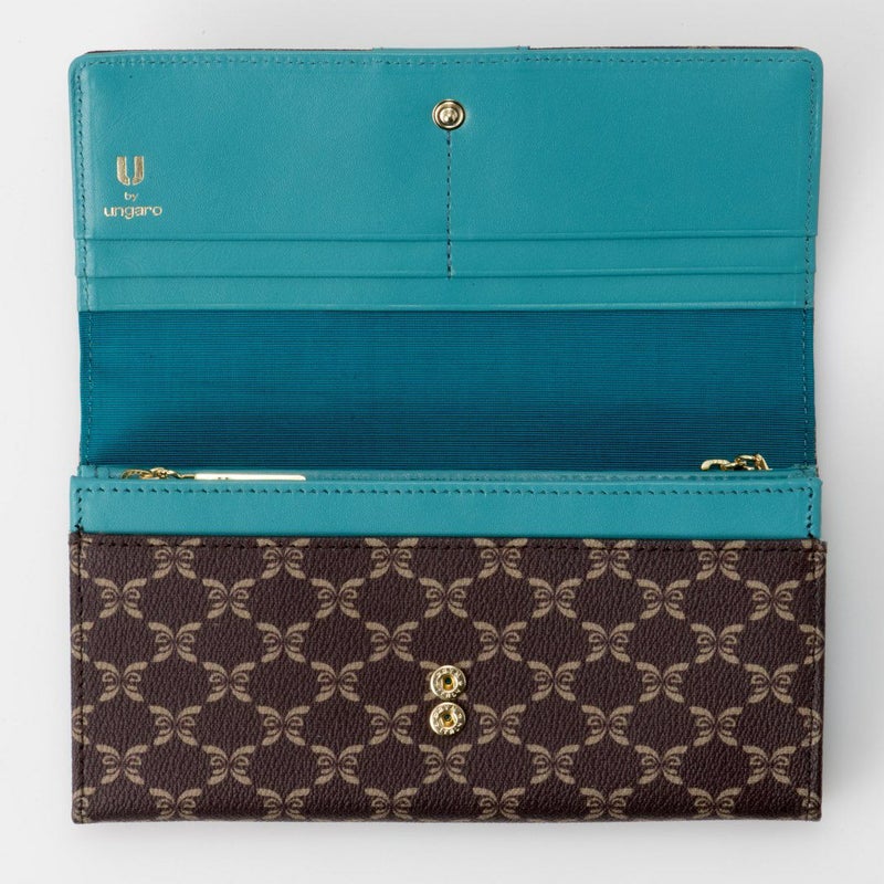U by ungaro ミレーユ ダブルファスナー長財布 ターコイズブルー