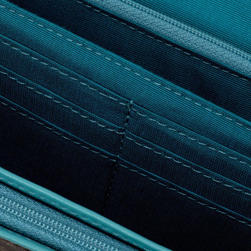 U by ungaro ミレーユ ダブルファスナー長財布 ターコイズブルー