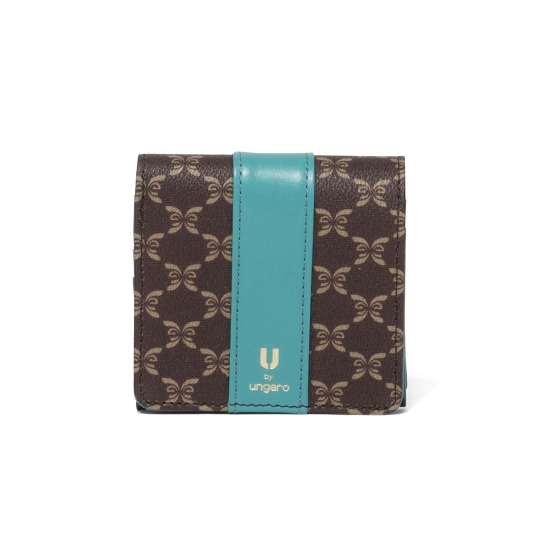  U by ungaro ミレーユ BOX折り財布 ターコイズブルー