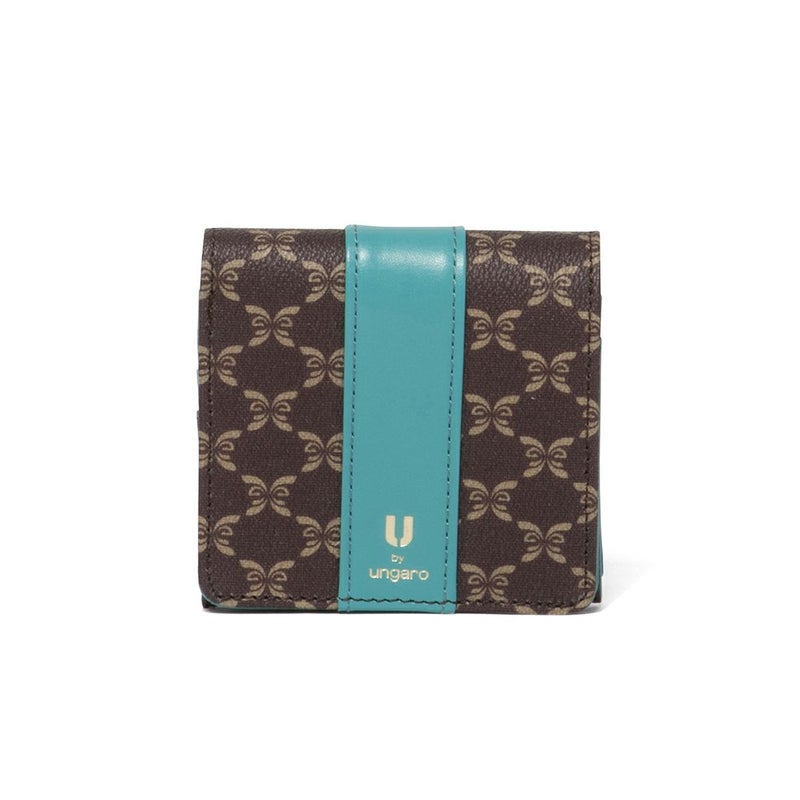  U by ungaro ミレーユ BOX折り財布 ターコイズブルー