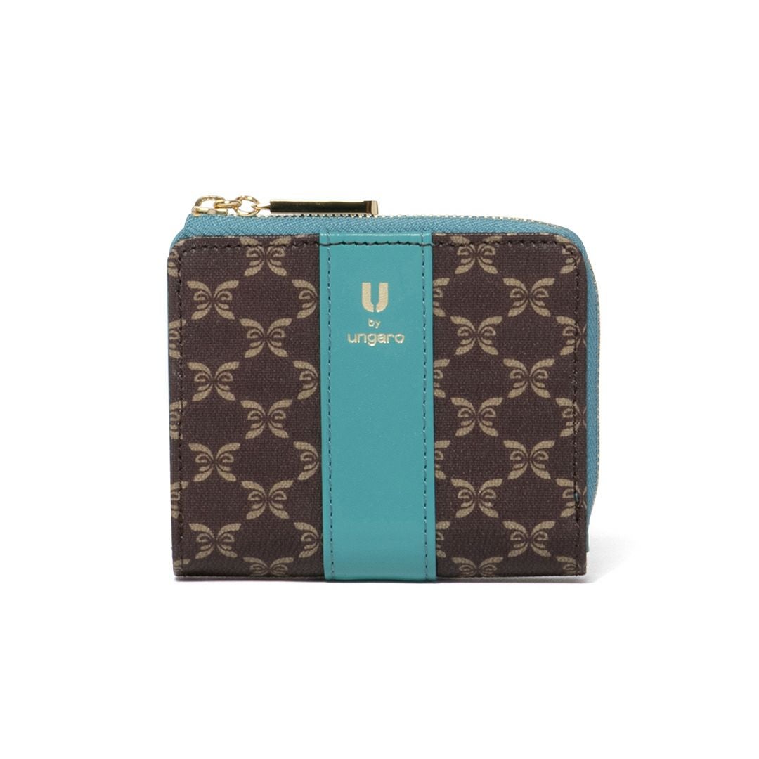 U by ungaro ミレーユ L字ファスナー折り財布 ターコイズブルー