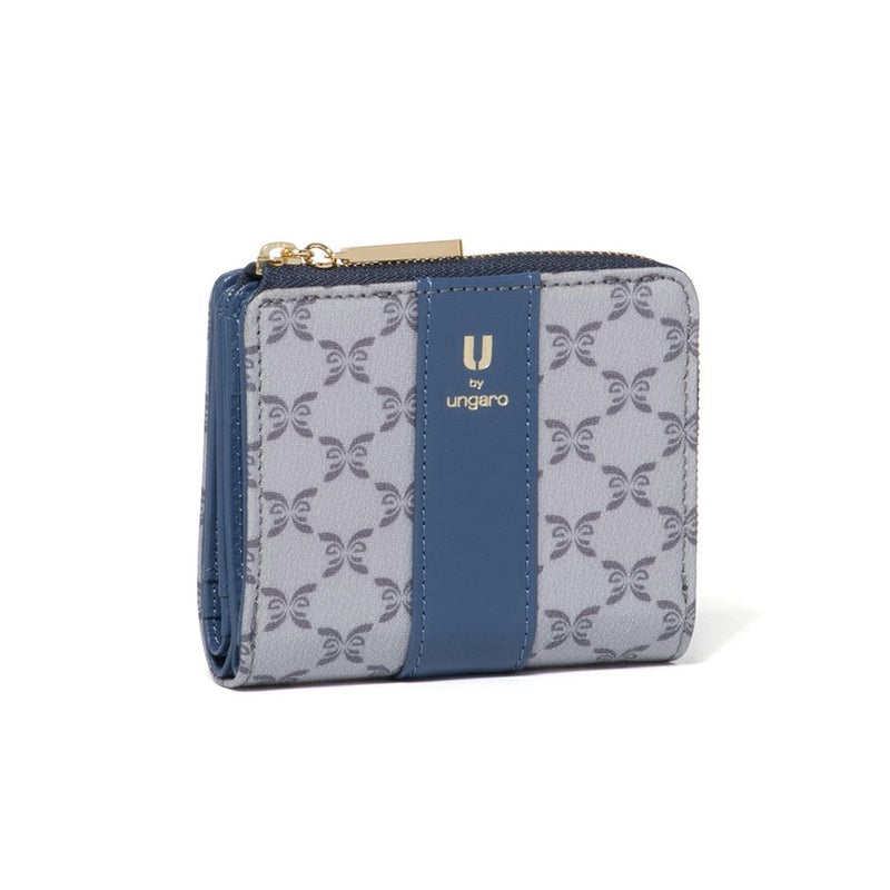U by ungaro ミレーユ L字ファスナー折り財布 ブルー