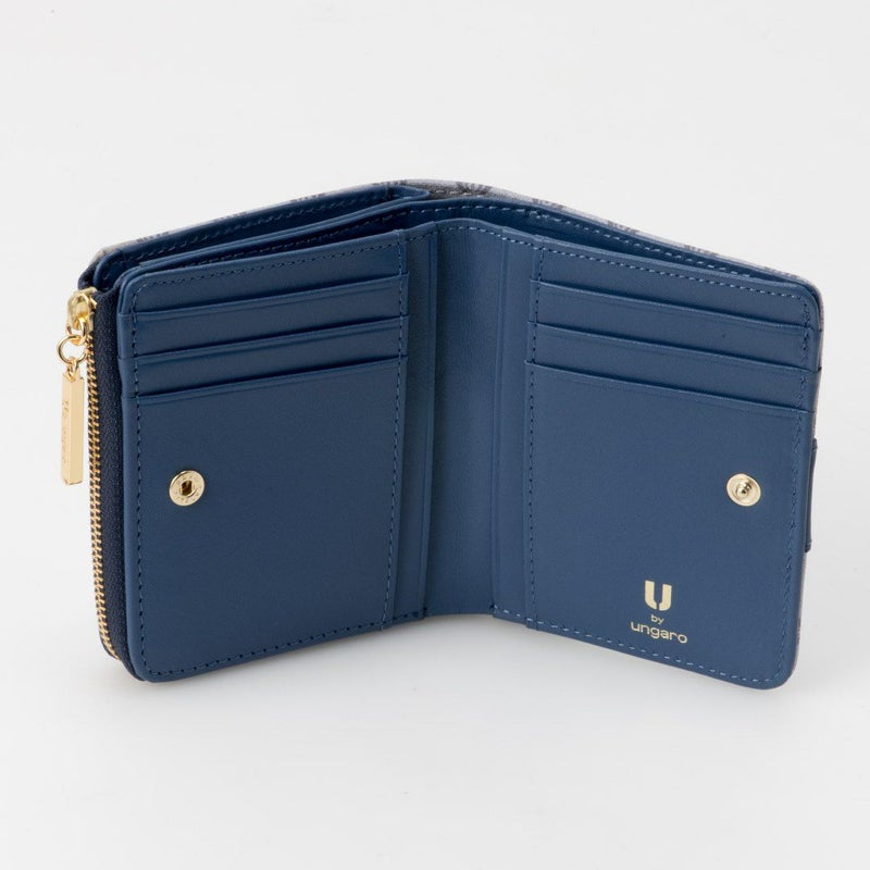 U by ungaro ミレーユ L字ファスナー折り財布 ブルー