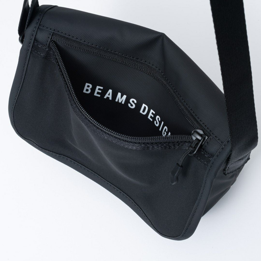 BEAMS DESIGN ELASTIC MESH ショルダーバッグ【BMMH0BSB】 ブラック