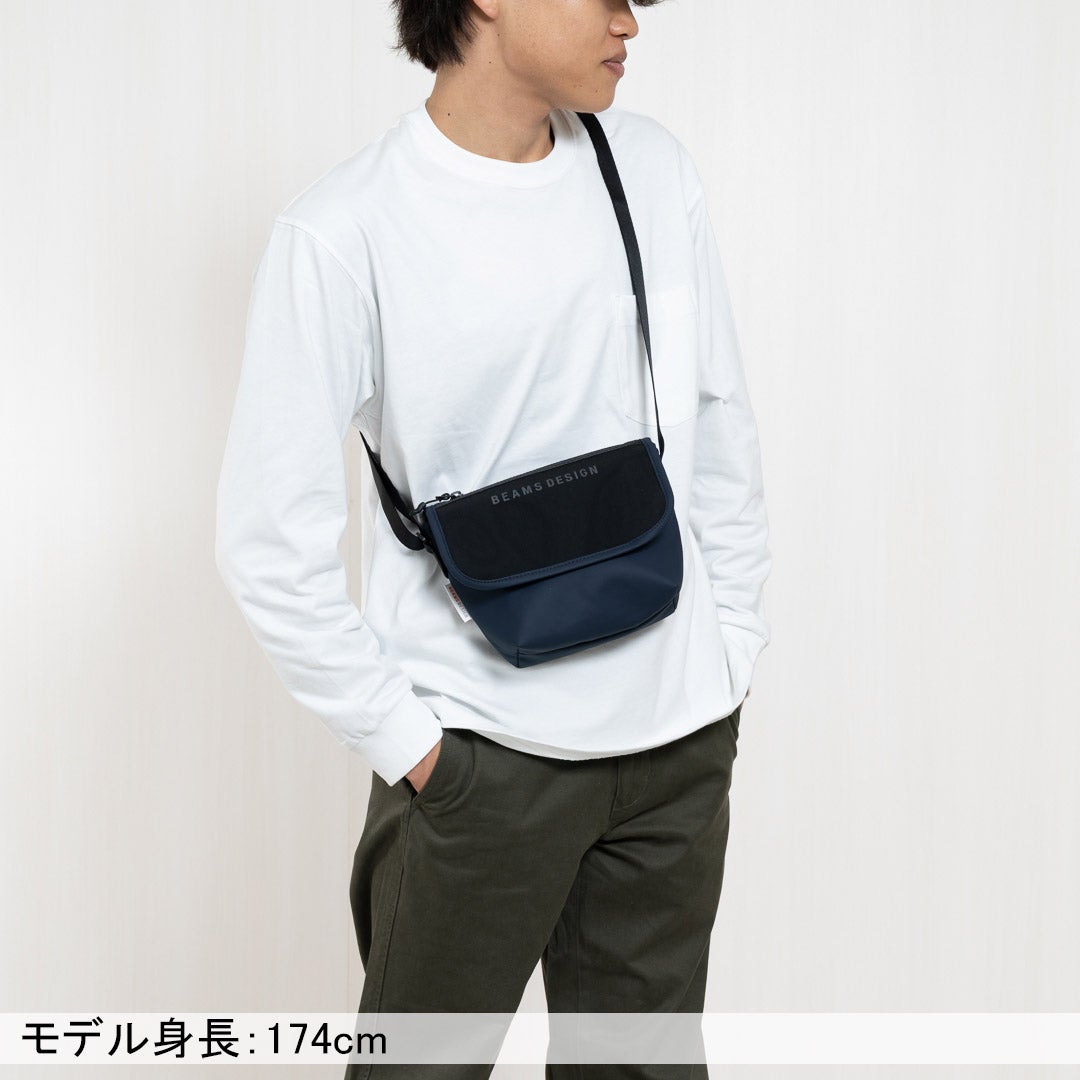BEAMS DESIGN ELASTIC MESH ショルダーバッグ【BMMH0BSB】