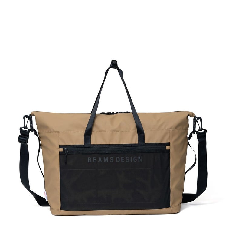BEAMS DESIGN ELASTIC MESH ボストンバッグ【BMMH0BB1】 サンドベージュ