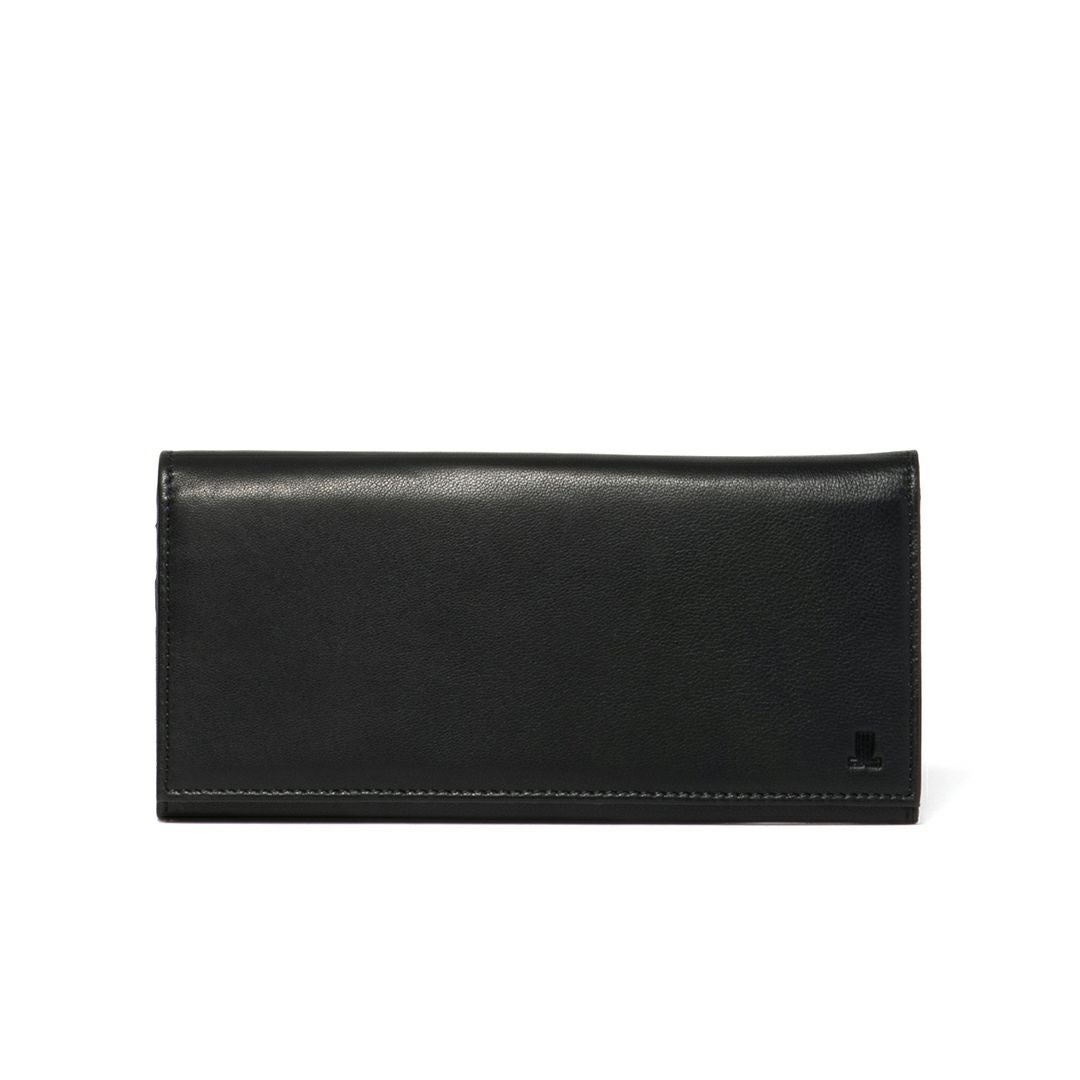 LANVIN COLLECTION SHEEP LEATHER かぶせ型長財布 ブラック