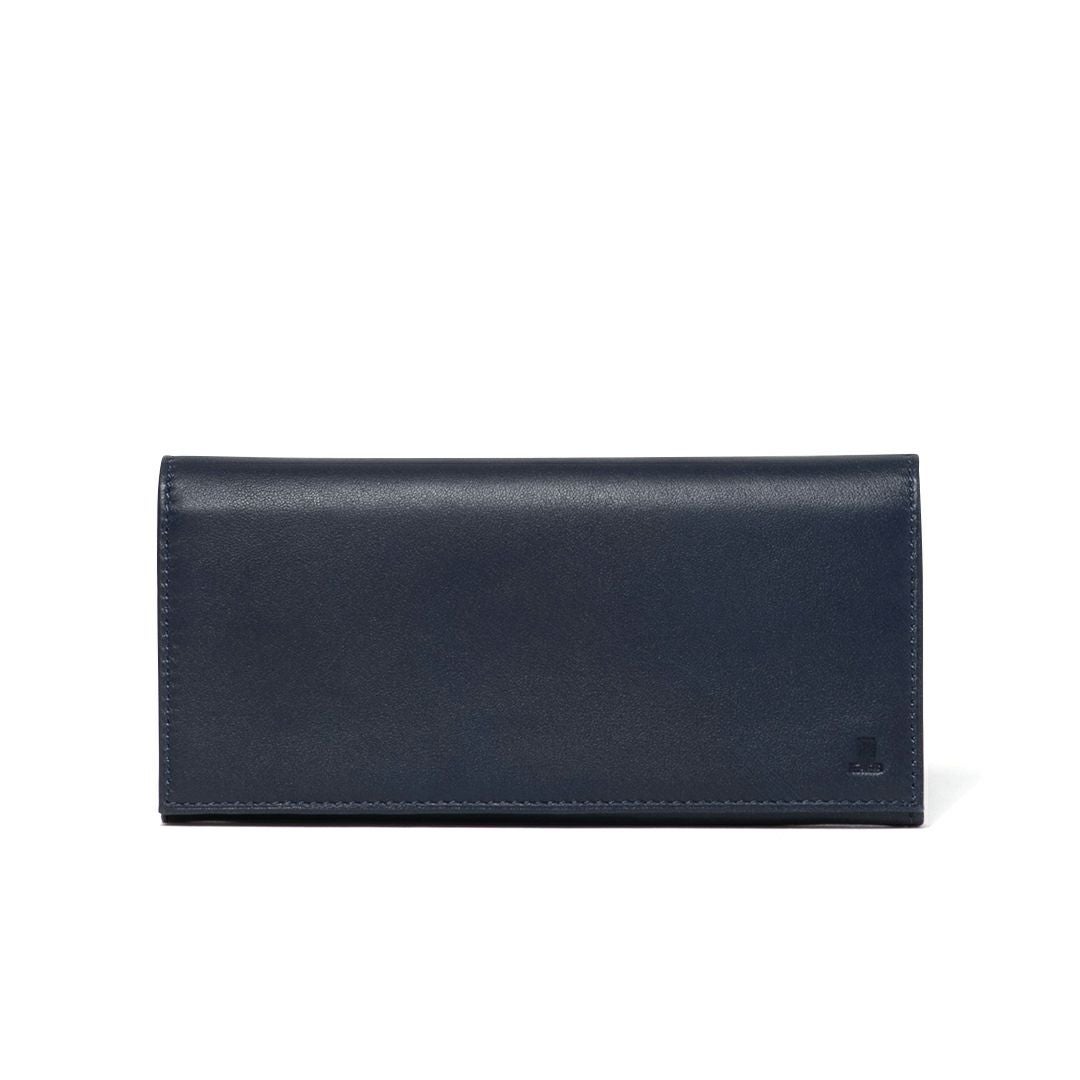 LANVIN COLLECTION SHEEP LEATHER かぶせ型長財布 ネイビー