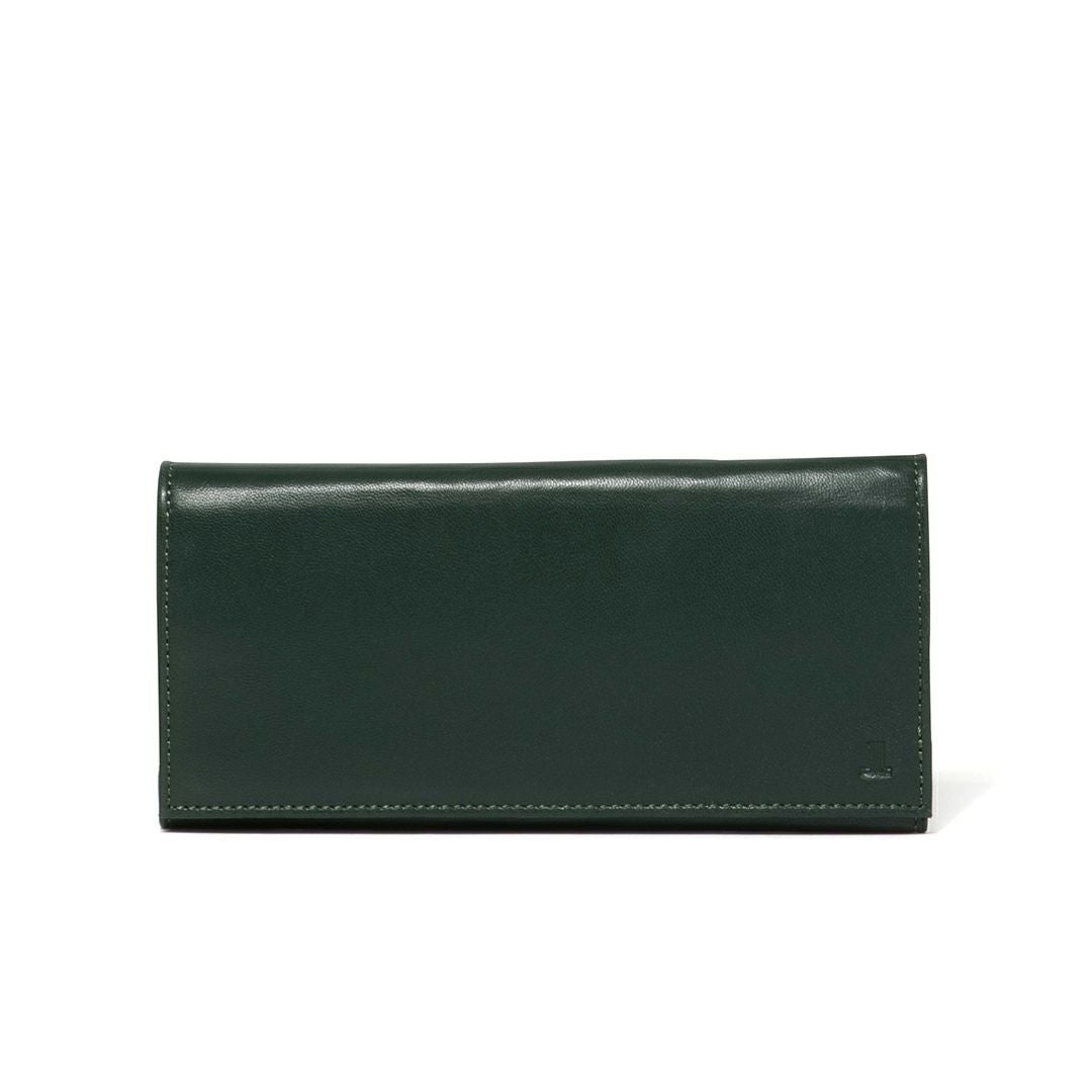 LANVIN COLLECTION SHEEP LEATHER かぶせ型長財布 グリーン