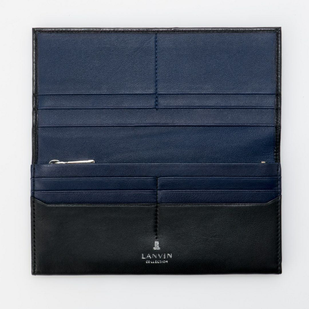 LANVIN COLLECTION SHEEP LEATHER かぶせ型長財布 ブラック