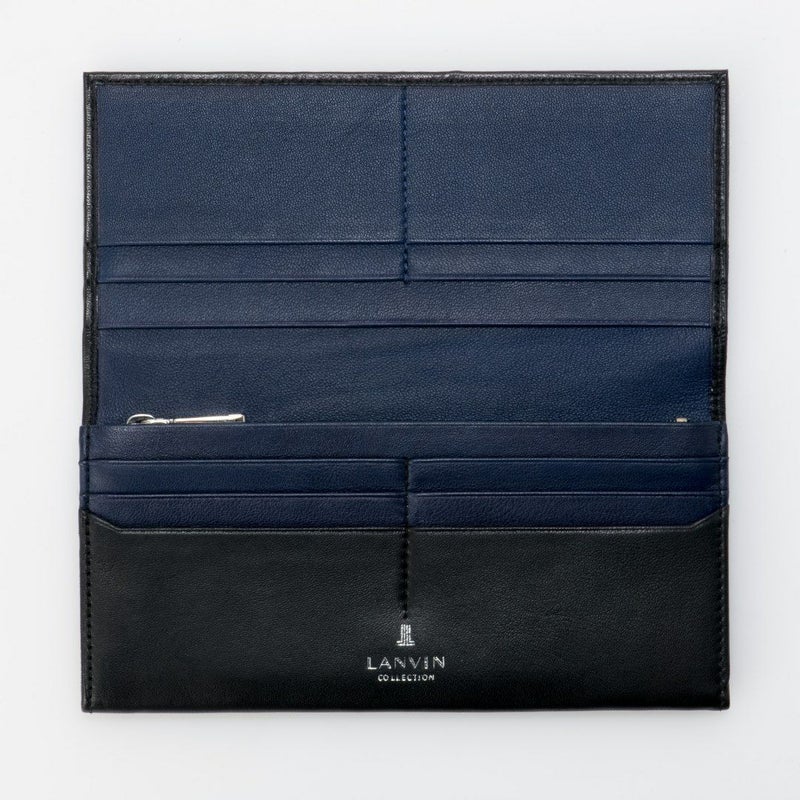 LANVIN COLLECTION SHEEP LEATHER かぶせ型長財布 ブラック