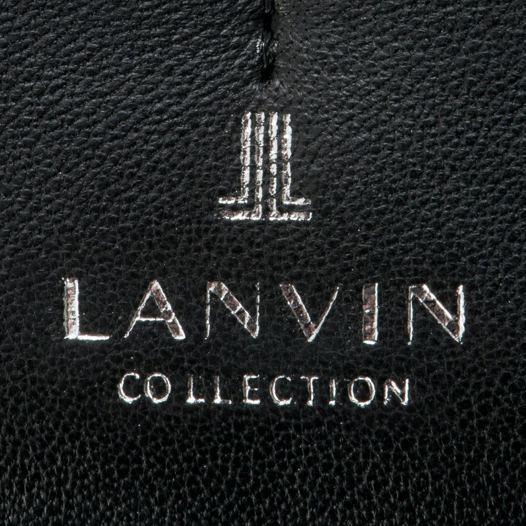 LANVIN COLLECTION SHEEP LEATHER かぶせ型長財布 ブラック