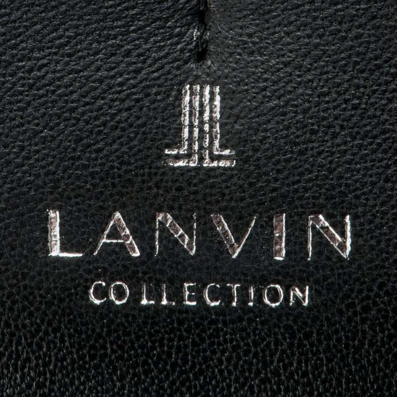 LANVIN COLLECTION SHEEP LEATHER かぶせ型長財布 ブラック