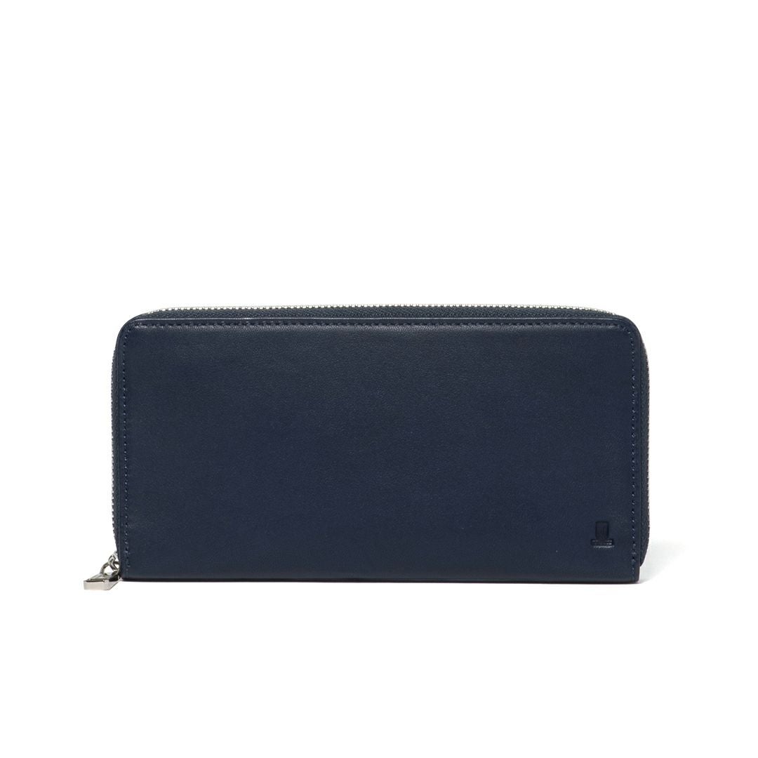 LANVIN COLLECTION SHEEP LEATHER ラウンドファスナー型長財布 ネイビー