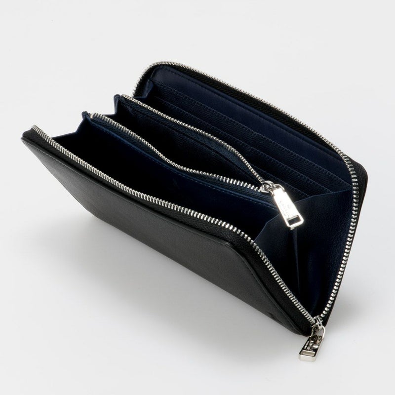 LANVIN COLLECTION SHEEP LEATHER ラウンドファスナー型長財布 ブラック